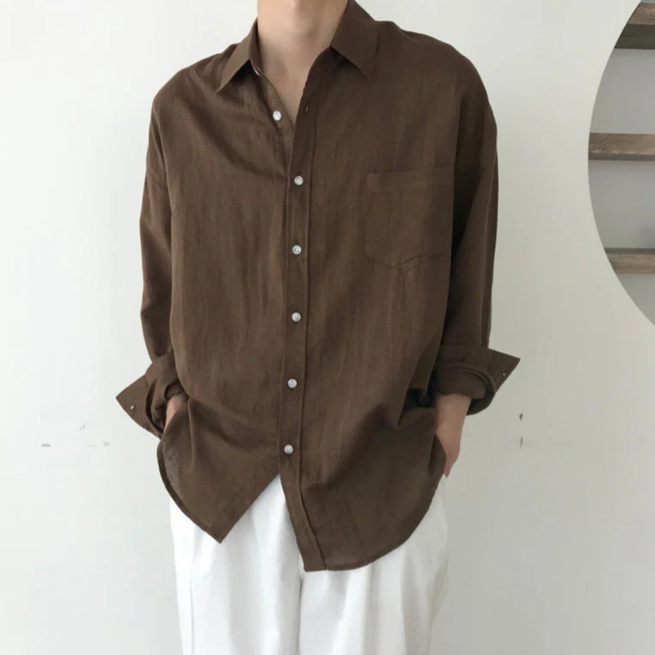 100% Linen Pocket Shirt